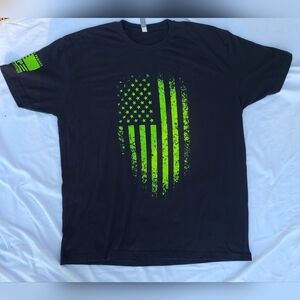 Men's NEXT LEVEL Yil Valhalla Project Short Sleeve Size XXL Black Green Flag